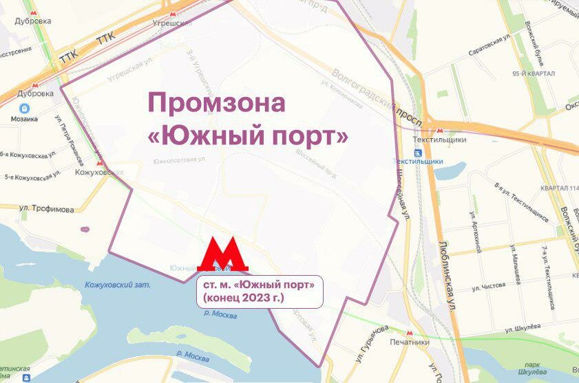 Карта москвы южный порт